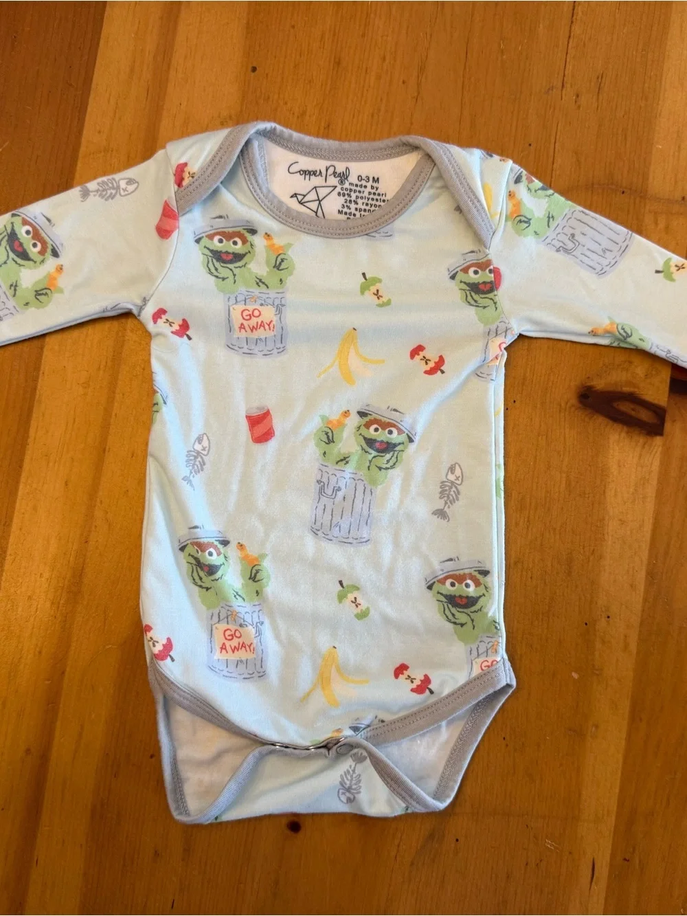 Copper Pearl Oscar the Grouch Baby One-Piece Bodysuit 0-3mo